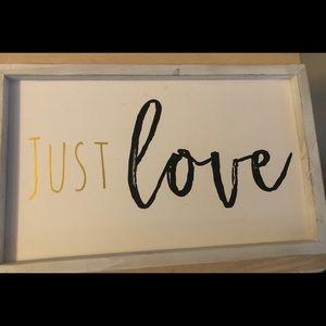 Medium wooden sign “just love”